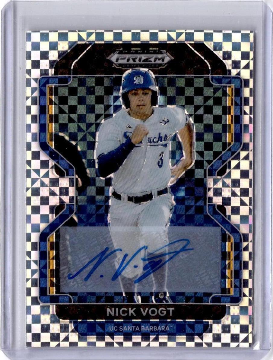 2022 Panini Prizm Draft Picks #PDP210 Nick Vogt Base Autographs Power Plaid #/17