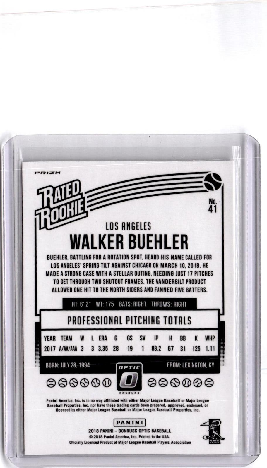 2018 Donruss Optic #41 Walker Buehler Holo