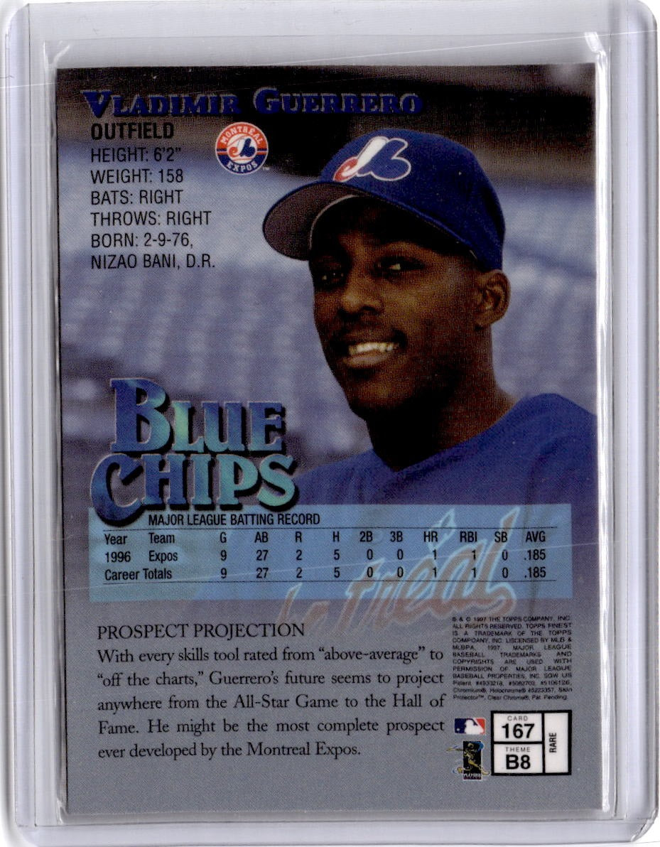 1997 Finest #167 Vladimir Guerrero RARE Gold