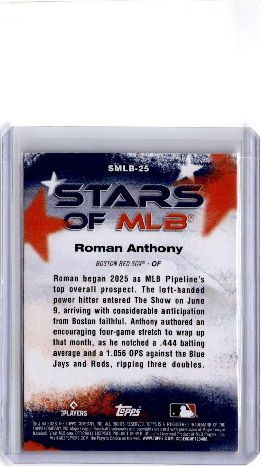 2026 Topps #SMLB-25 Roman Anthony Stars of MLB