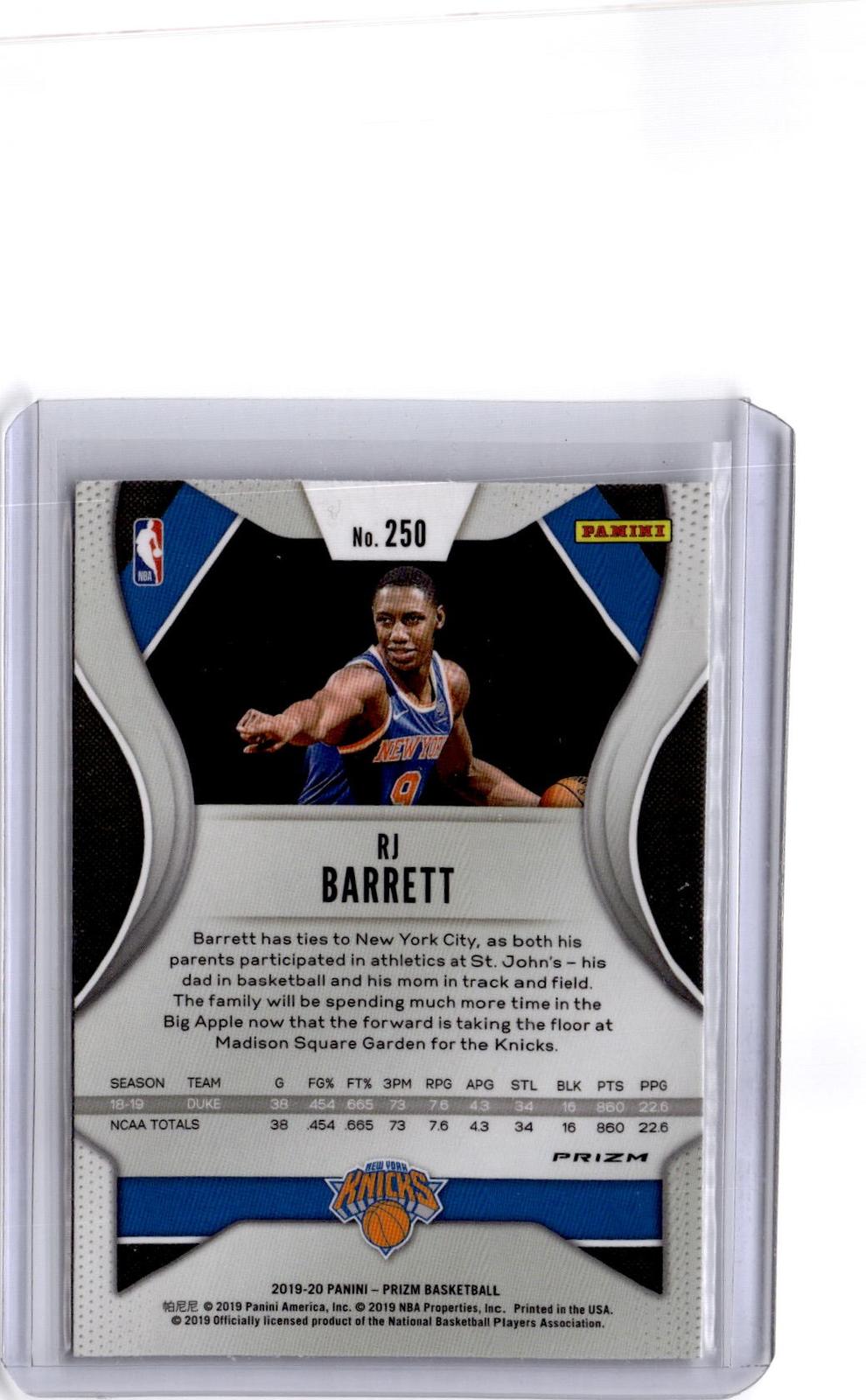 2019-20 Panini Prizm #250 RJ Barrett Prizm Silver
