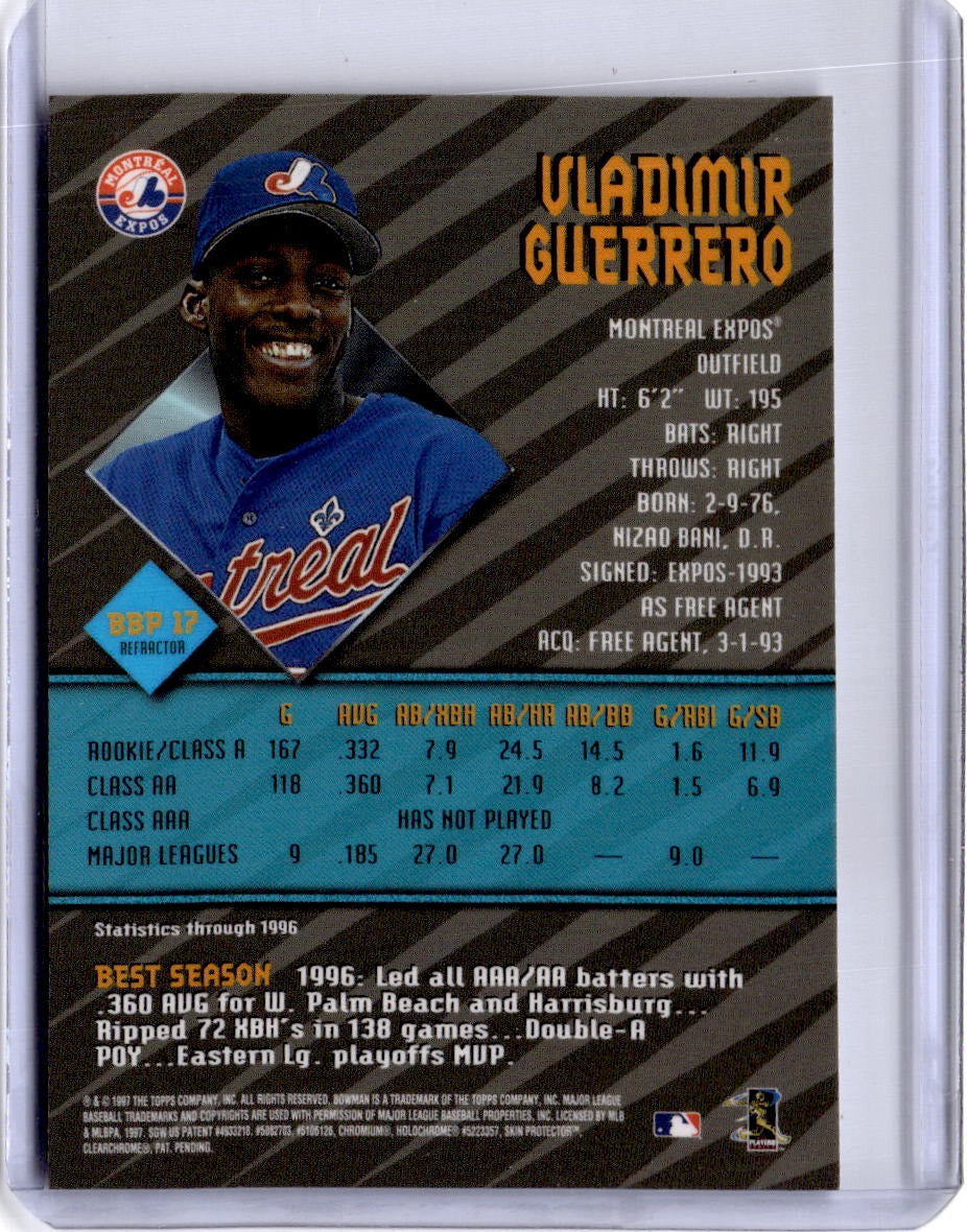 1997 Bowman #BBP 17 Vladimir Guerrero Bowman's Best Preview Refractor