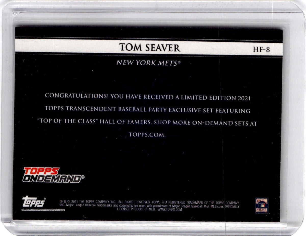 2021 Topps Transcendent Collection Party Top of the Class #HF-8 Tom Seaver #/50