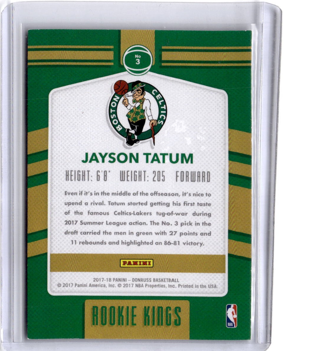 2017-18 Donruss #3 Jayson Tatum Rookie Kings Press Proof Orange #/99