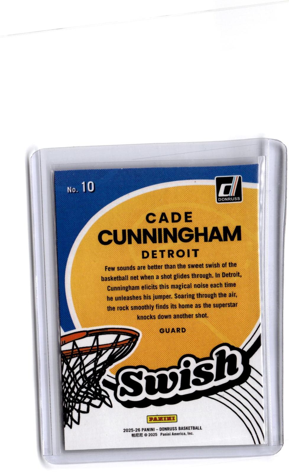 2025-26 Donruss #10 Cade Cunningham Swish Yellow Lava #/15