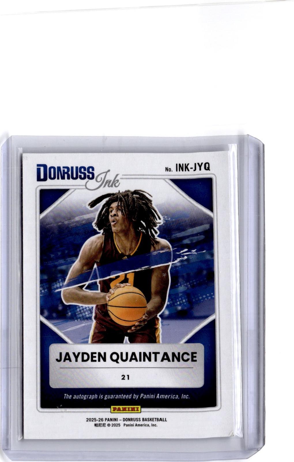 2025-26 Donruss #INK-JYQ Jayden Quaintance Donruss Ink