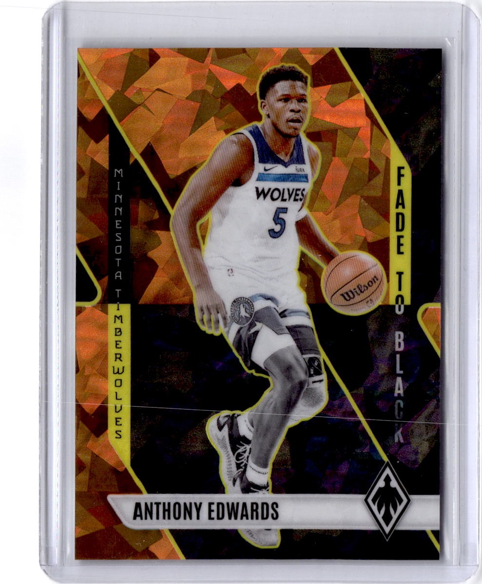 2023-24 Panini Phoenix Anthony Edwards Fade To Black Phoenix Orange Ice #/249