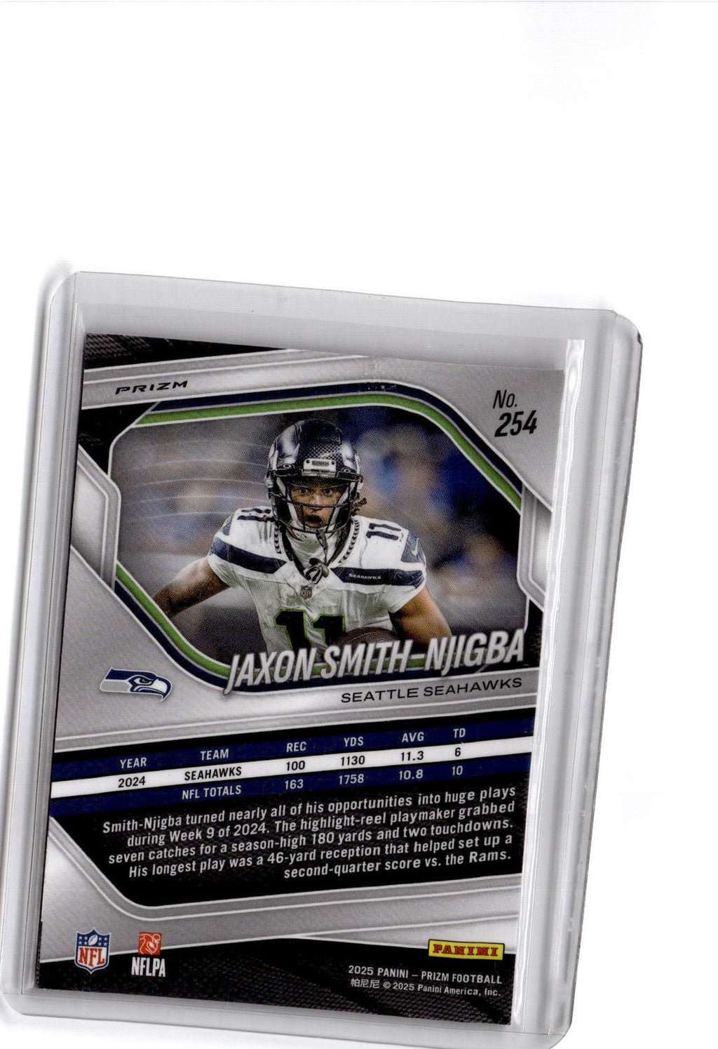 2025 Panini Prizm #254 Jaxon Smith-Njigba Black and Blue Checker
