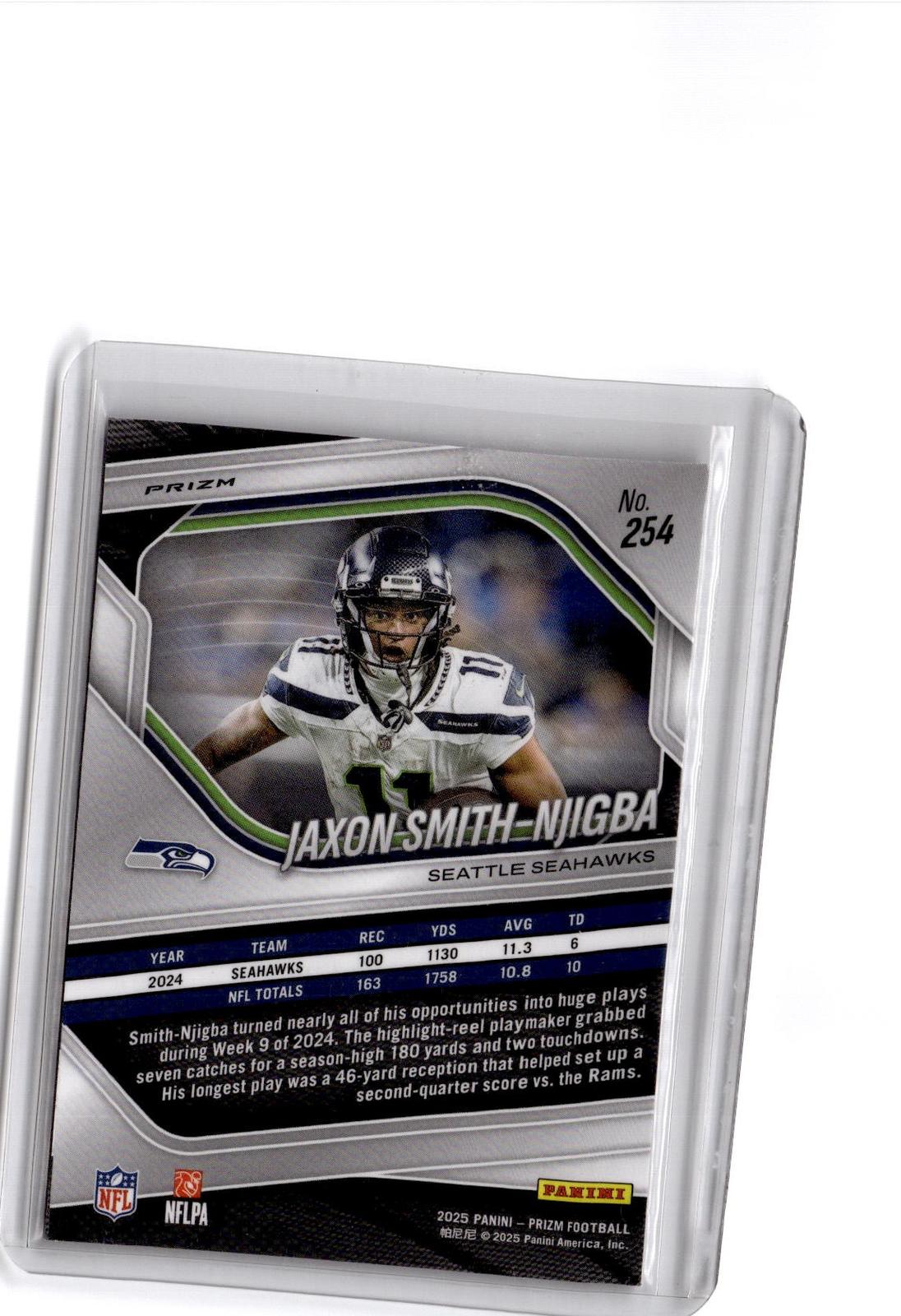2025 Panini Prizm #254 Jaxon Smith-Njigba Black and Blue Checker