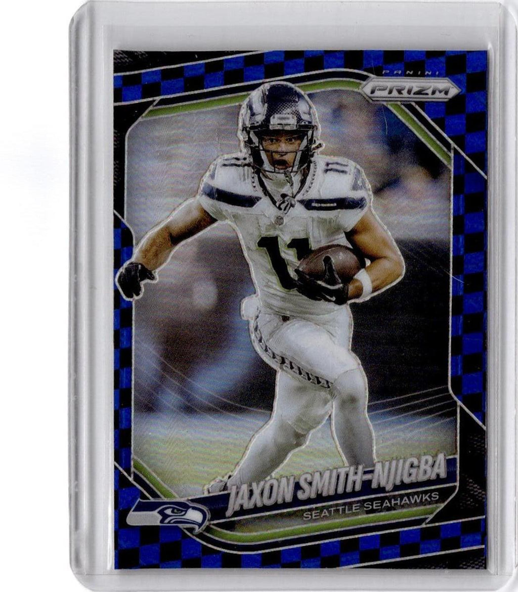 2025 Panini Prizm #254 Jaxon Smith-Njigba Black and Blue Checker