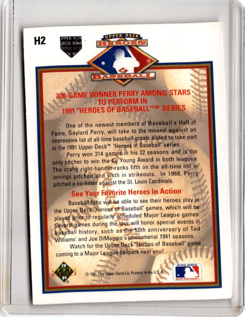 1991 Upper Deck #H2 Gaylord Perry Heroes of Baseball
