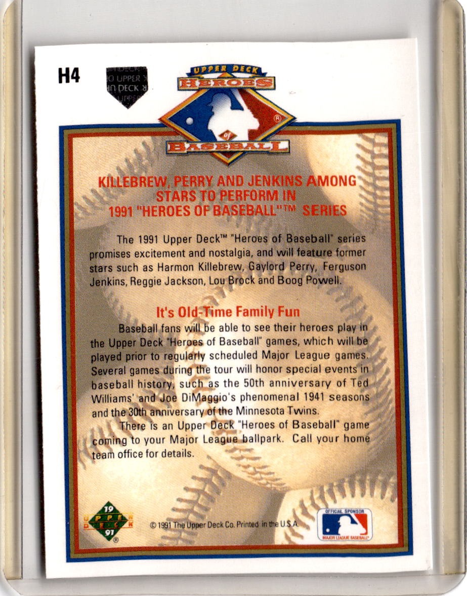 1991 Upper Deck #H4 Upper Deck Heroes of Baseball Heroes of Baseball