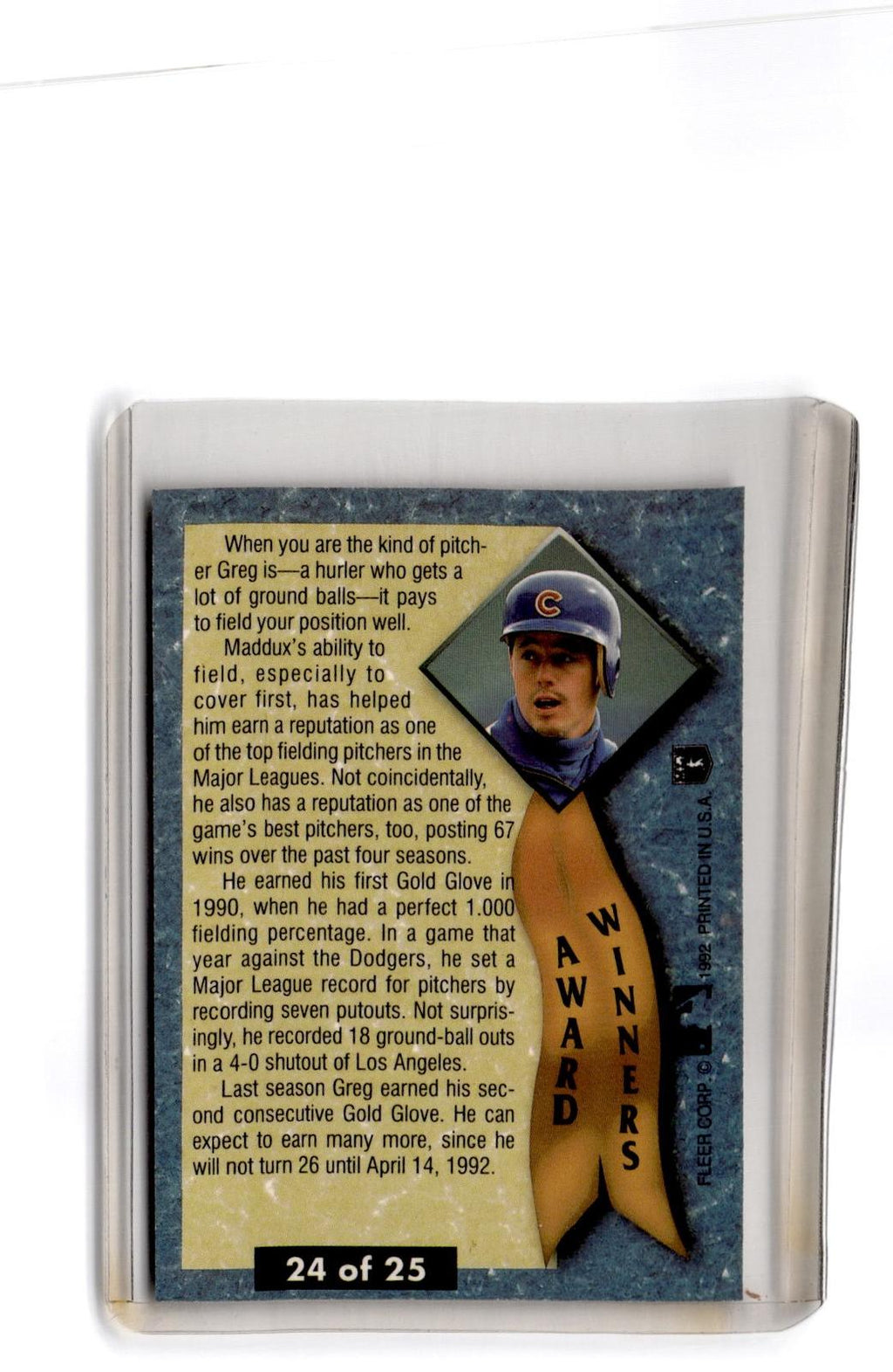 1992 Ultra #24 Greg Maddux Award Winners