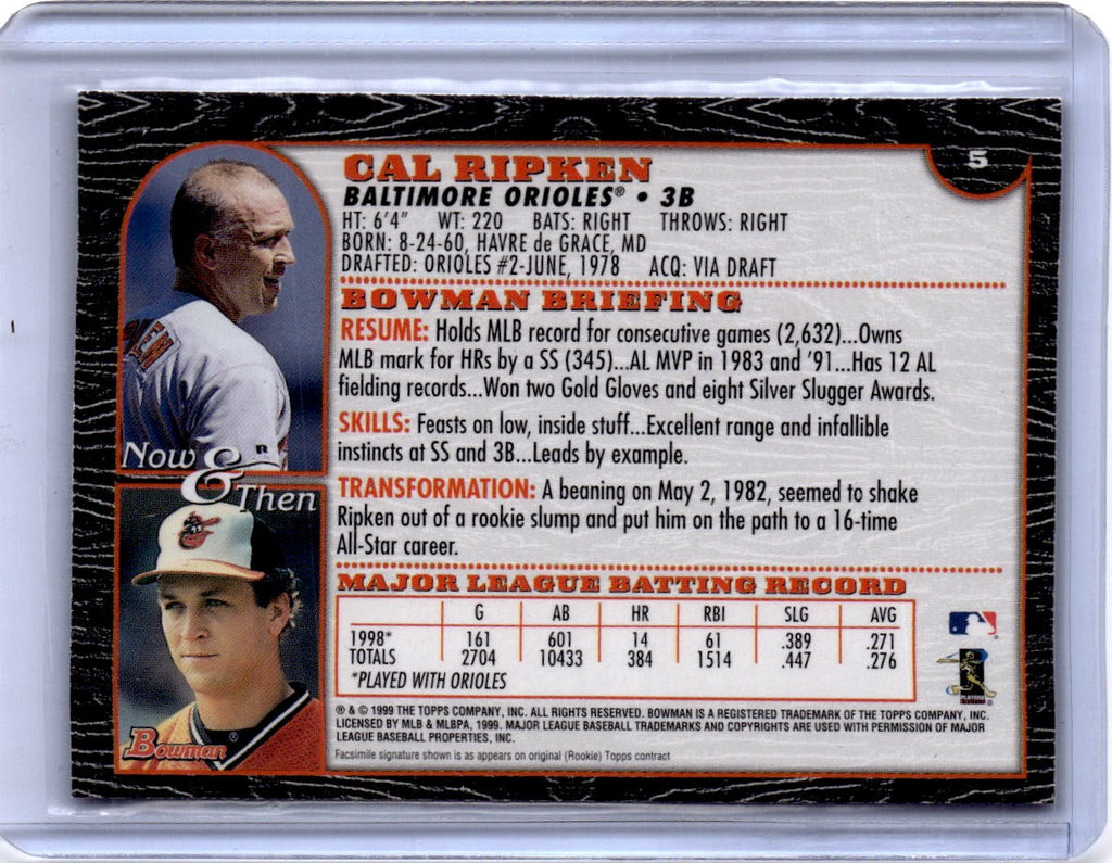 1999 Bowman #5 Cal Ripken International