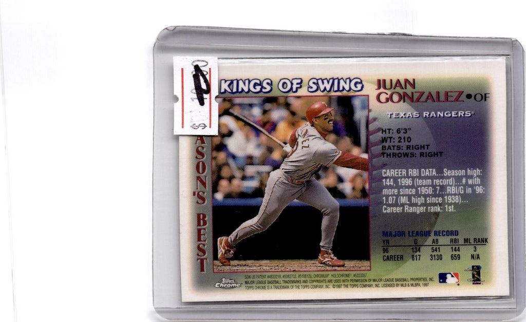 1997 Topps #SB13 Juan Gonzalez Season's Best