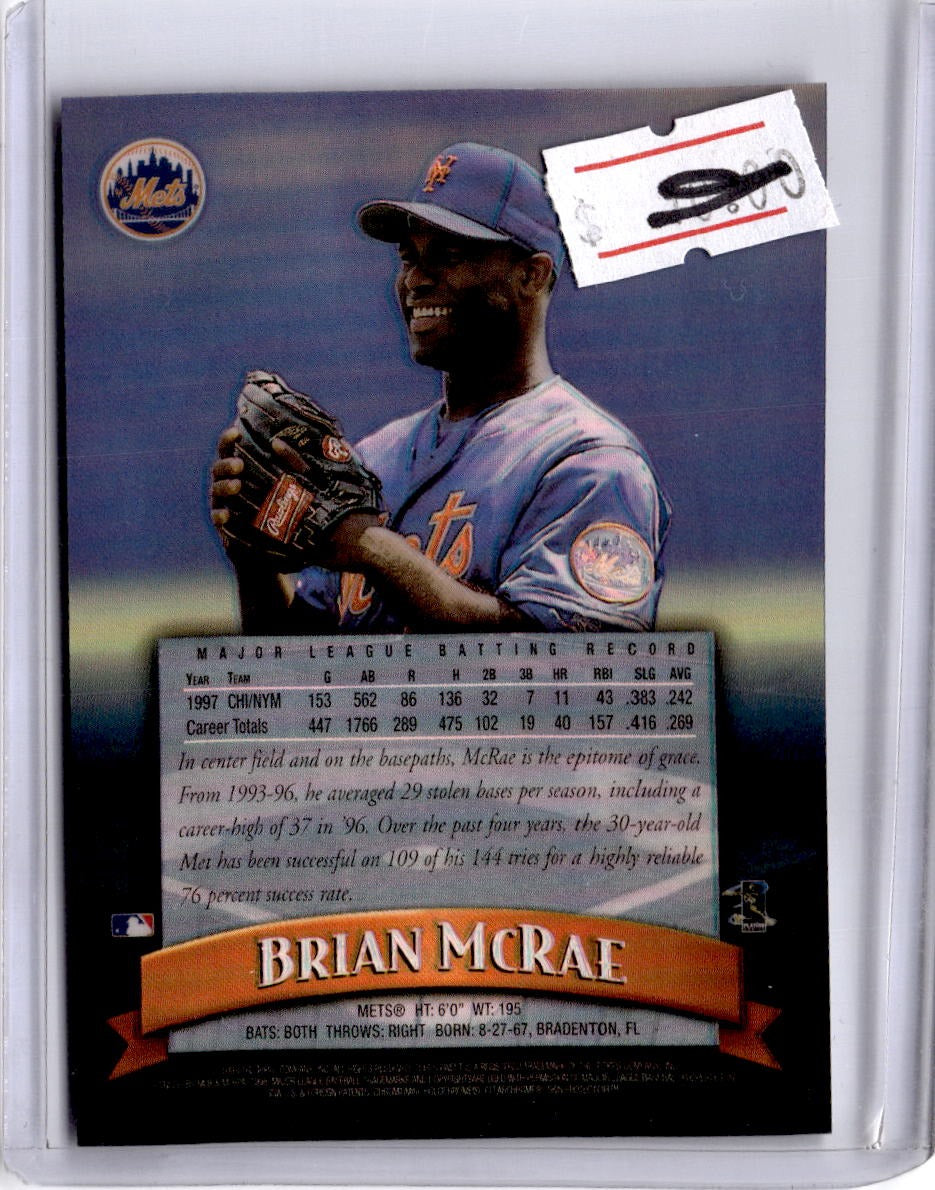 1998 Finest #12 Brian McRae No-Protectors Refractor