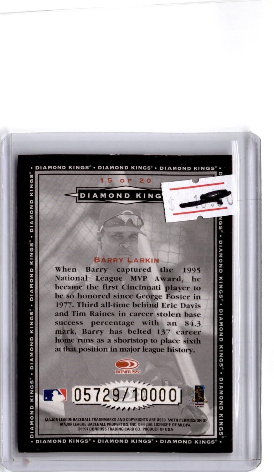 1998 Donruss #15 Barry Larkin Diamond Kings #/10000