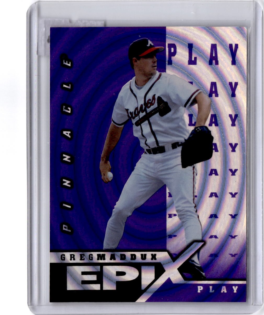 1998 Pinnacle #E21 Greg Maddux Epix Purple