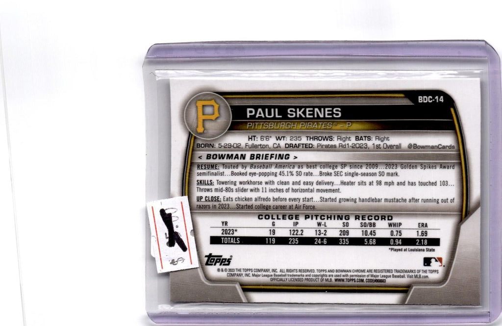 2023 Bowman Draft #BDC-14b Paul Skenes Chrome