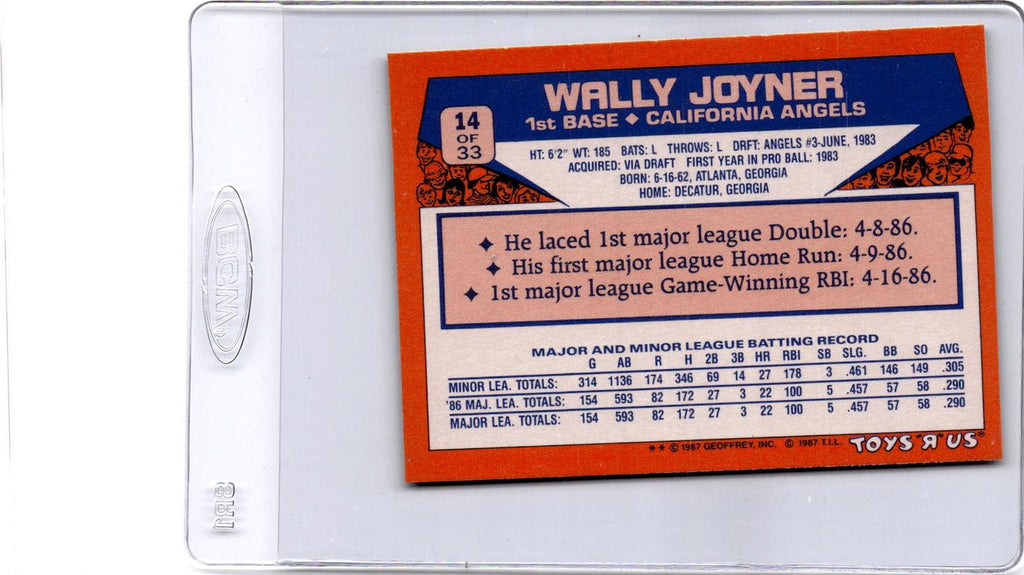 1987 Topps Toys "R" Us Rookies #14 Wally Joyner
