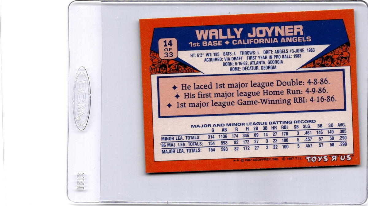 1987 Topps Toys "R" Us Rookies #14 Wally Joyner
