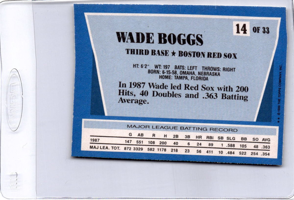 1988 Topps Rite-Aid Team MVP's #14 Wade Boggs