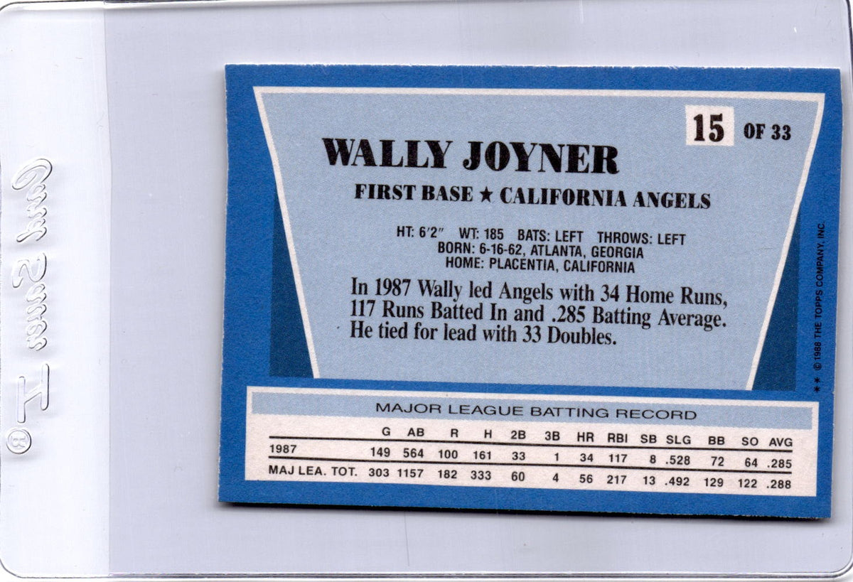 1988 Topps Rite-Aid Team MVP's #15 Wally Joyner