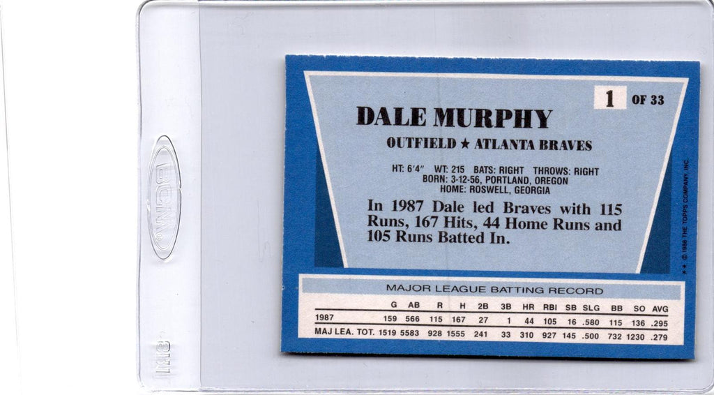 1988 Topps Rite-Aid Team MVP's #1 Dale Murphy