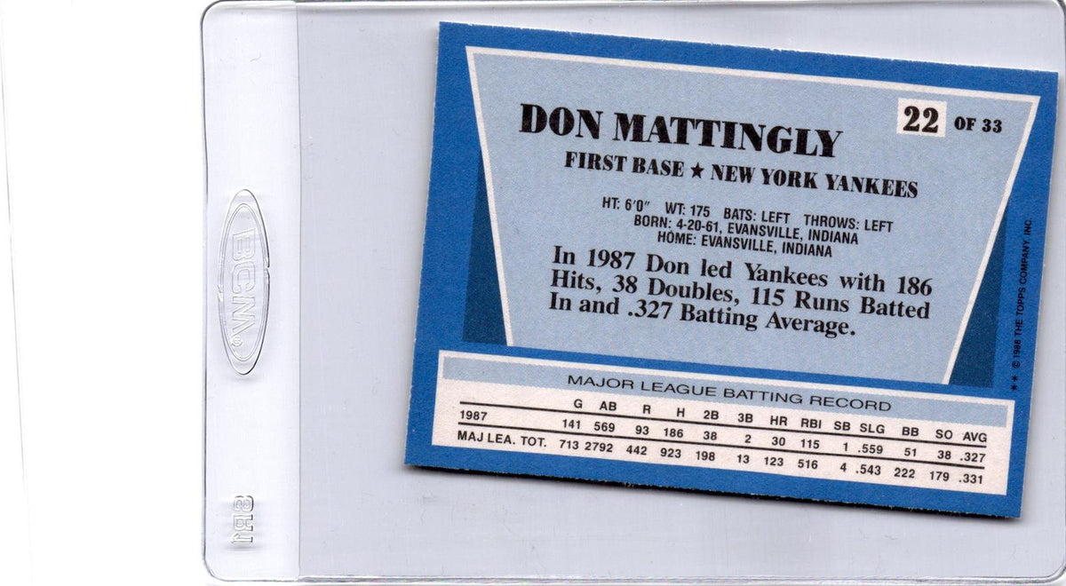 1988 Topps Rite-Aid Team MVP's #22 Don Mattingly