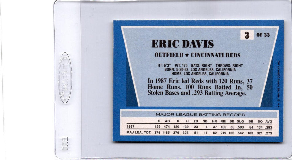 1988 Topps Rite-Aid Team MVP's #3 Eric Davis