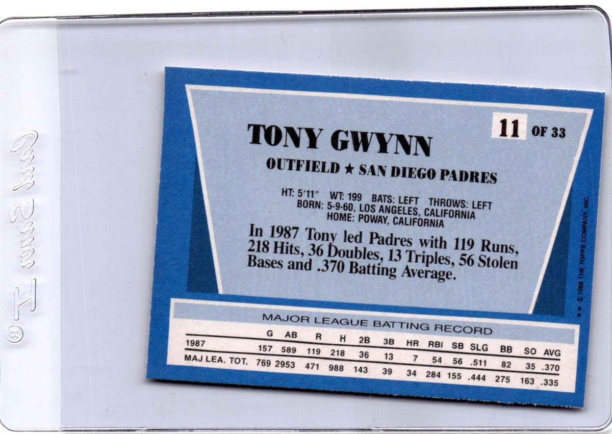 1988 Topps Rite-Aid Team MVP's #11 Tony Gwynn