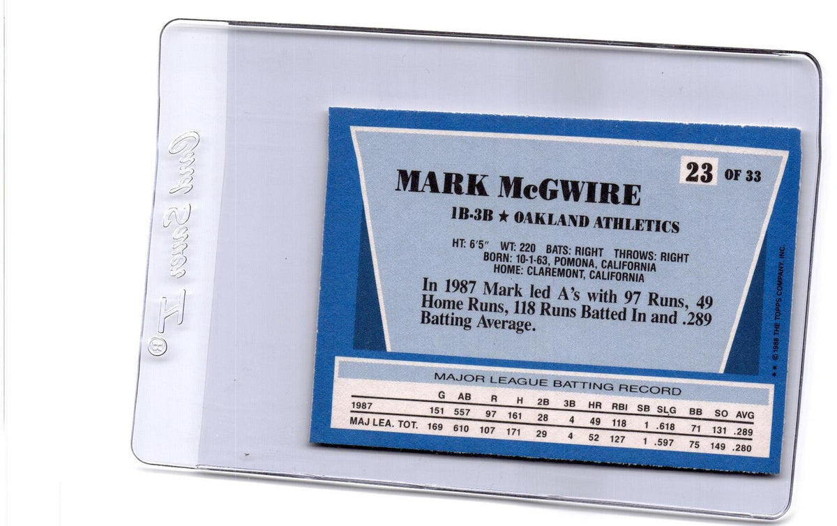 1988 Topps Rite-Aid Team MVP's #23 Mark McGwire