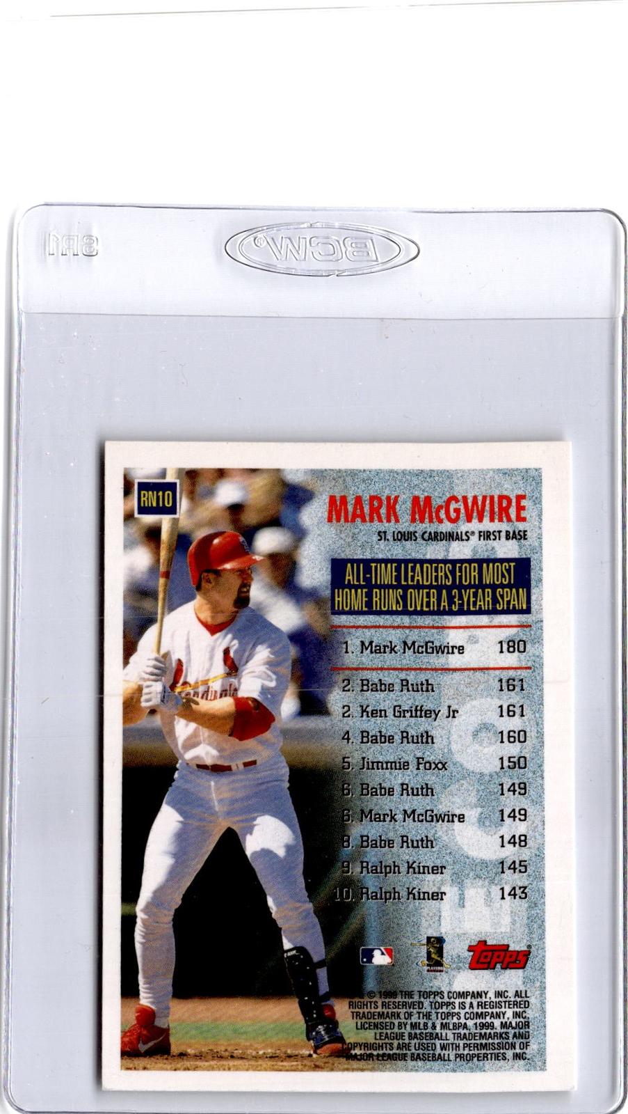 1999 Topps #RN10 Mark McGwire Record Numbers