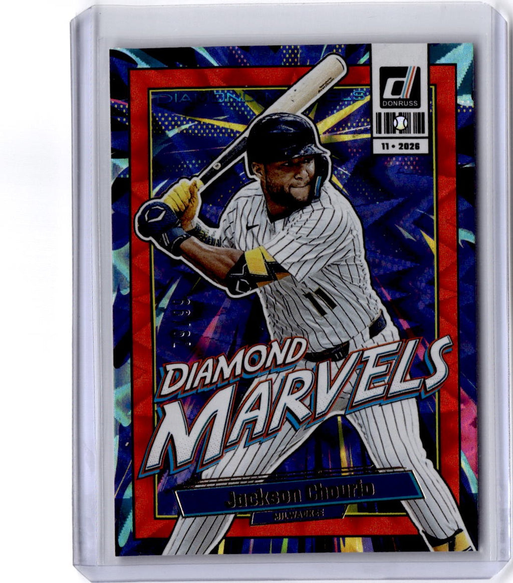 2026 Donruss #8 Jackson Chourio Diamond Marvels Pink Ice #/99