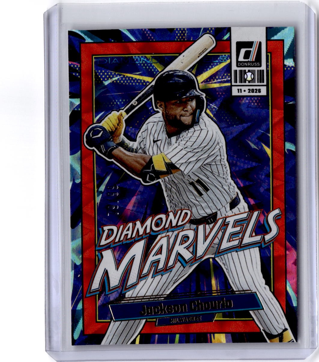 2026 Donruss #8 Jackson Chourio Diamond Marvels Pink Ice #/99