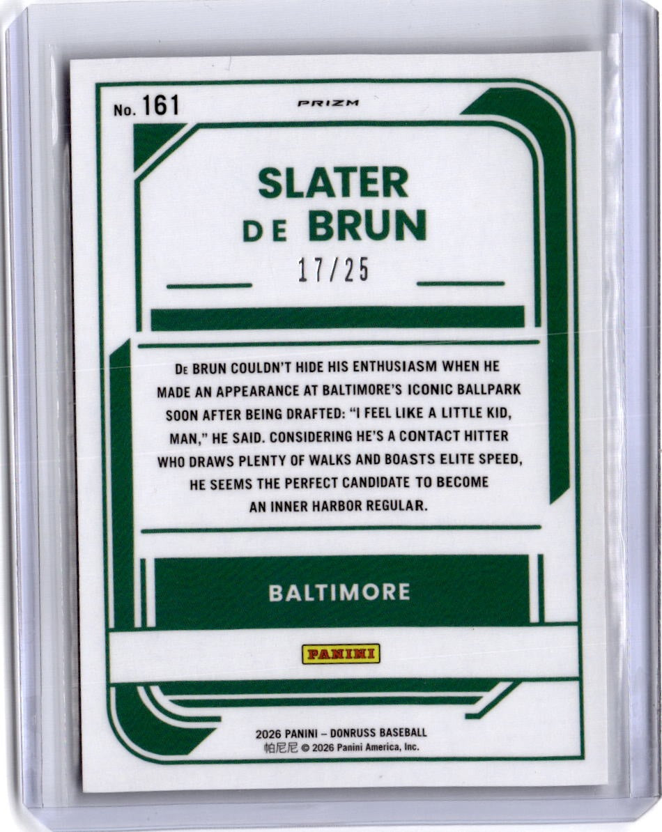 2026 Donruss #161 Slater De Brun Optic Cracked Ice #/25