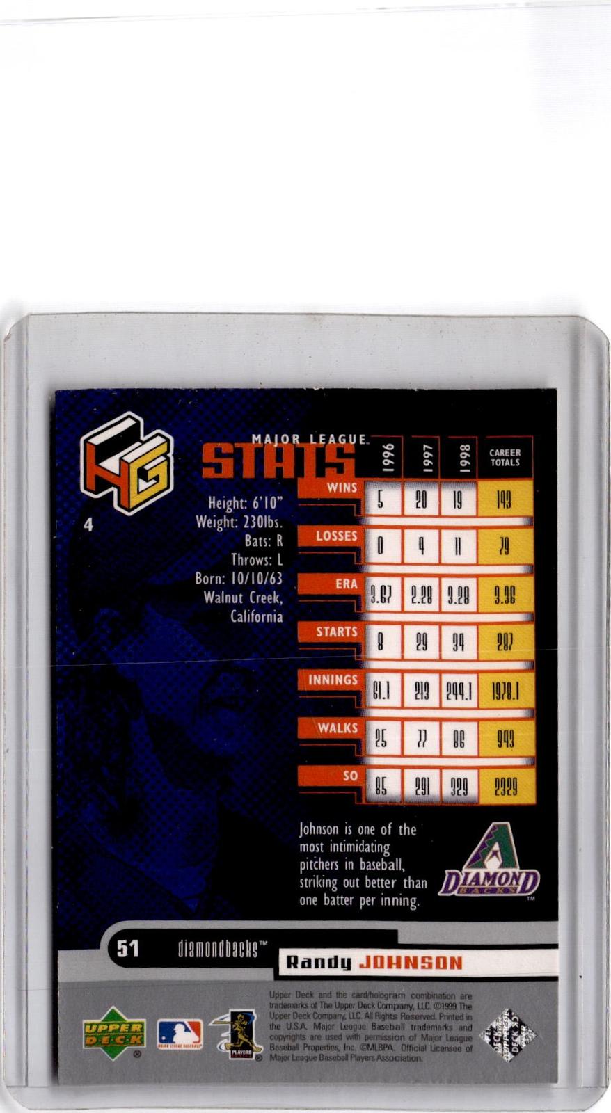 1999 Upper Deck HoloGrFX #4 Randy Johnson