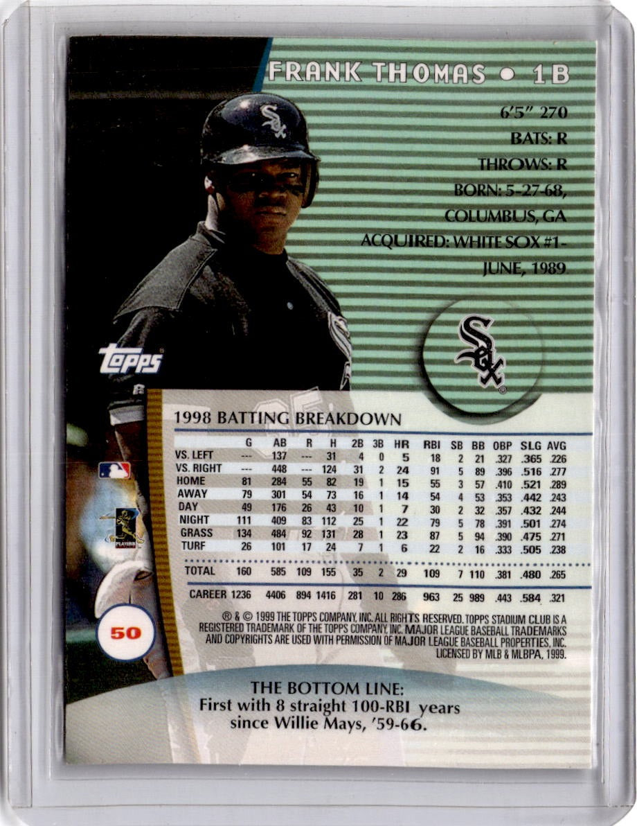 1999 Stadium Club #50 Frank Thomas