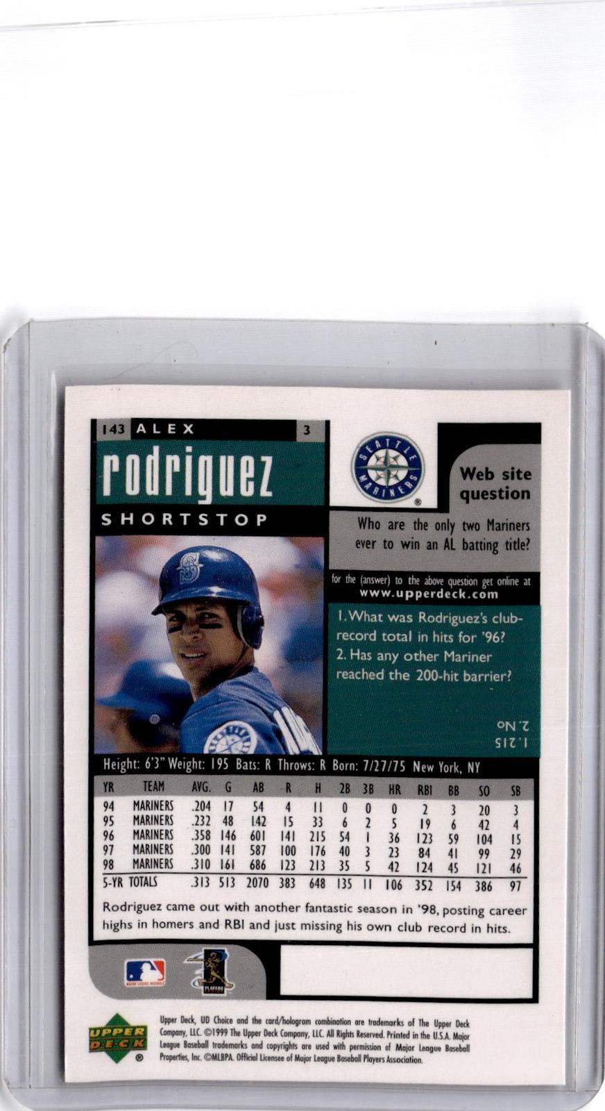 1999 UD Choice Preview #143 Alex Rodriguez