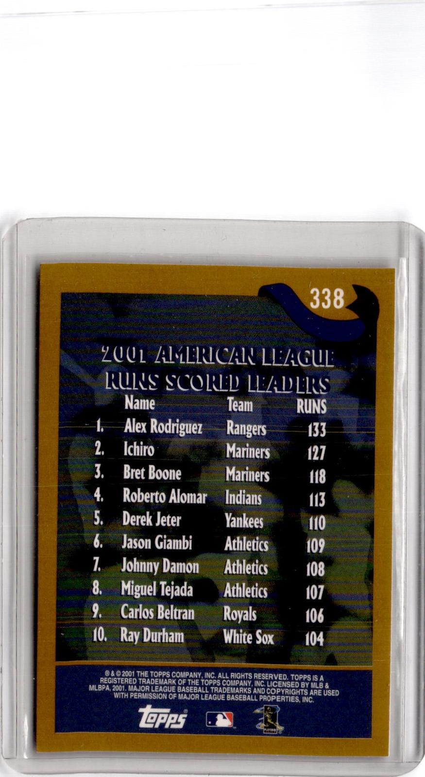 2002 Topps #338 Alex Rodriguez / Ichiro / Bret Boone LL, FOIL