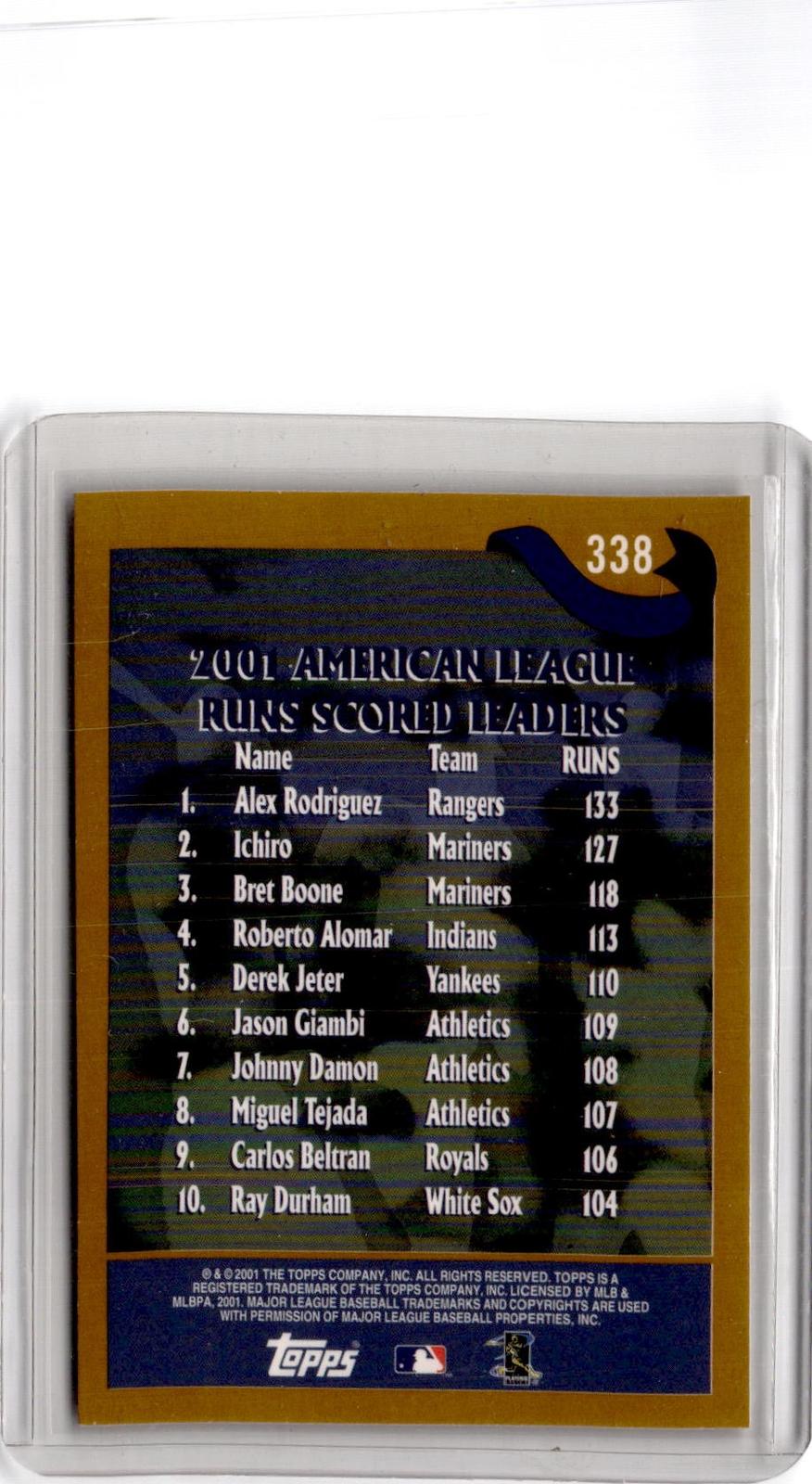 2002 Topps #338 Alex Rodriguez / Ichiro / Bret Boone LL, FOIL