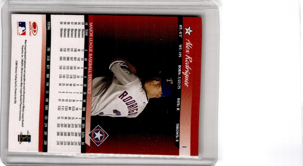 2001 Donruss #1 Alex Rodriguez
