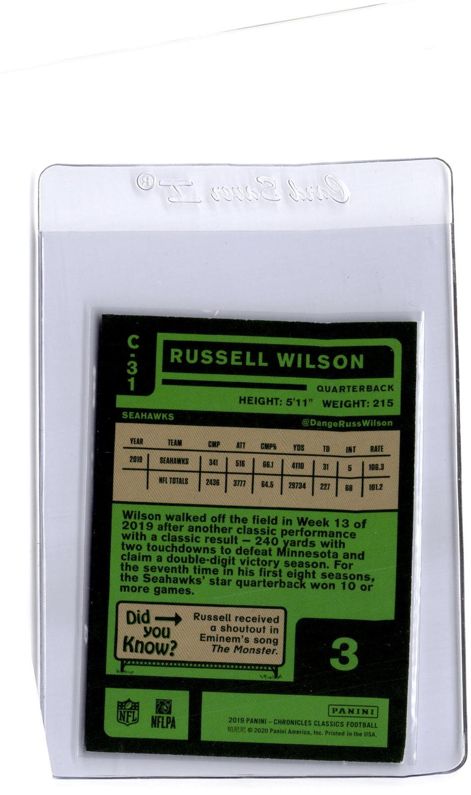 2019 Panini Chronicles #C-31 Russell Wilson Classics Red #/199