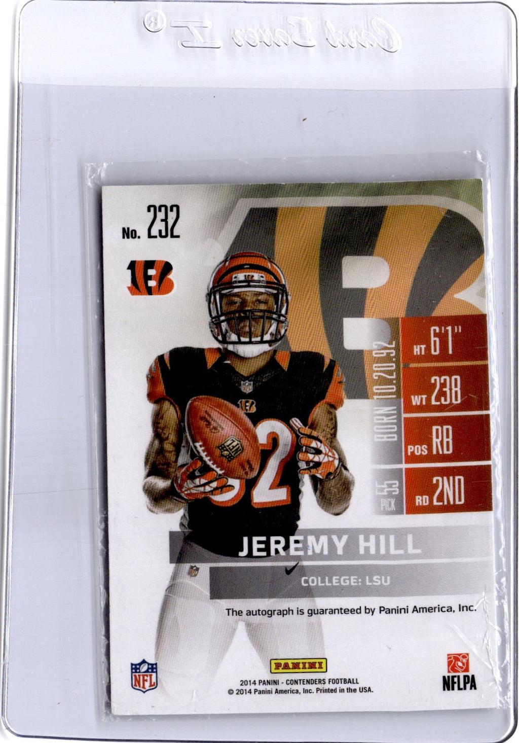 2014 Panini Contenders #232 Jeremy Hill Autograph