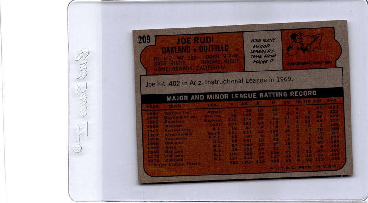 1972 Topps #209 Joe Rudi