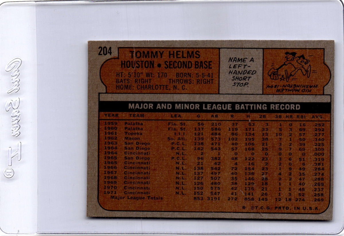 1972 Topps #204 Tommy Helms