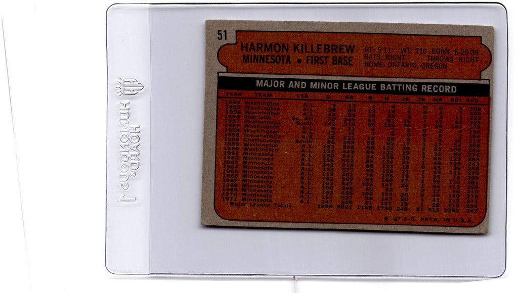 1972 Topps #51 Harmon Killebrew