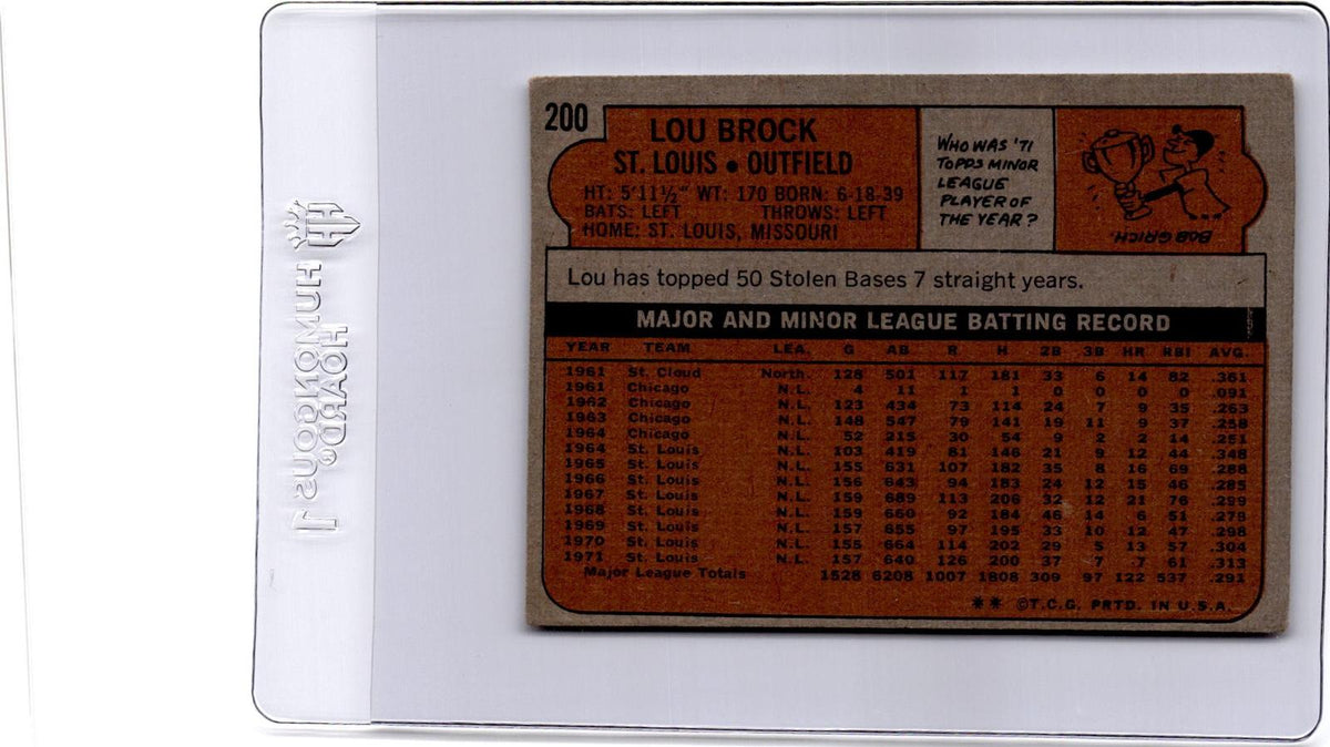 1972 Topps #200 Lou Brock