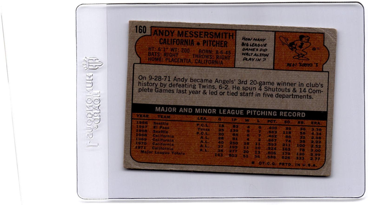 1972 Topps #160 Andy Messersmith