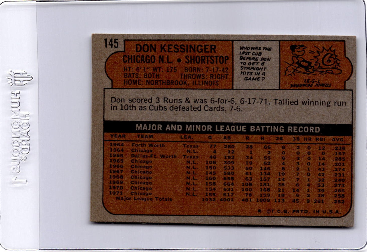 1972 Topps #145 Don Kessinger